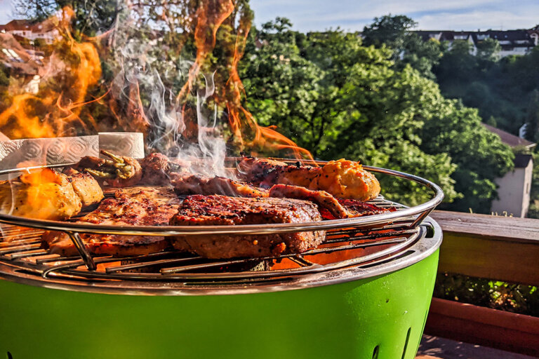 barbacoa de carbón sin humo