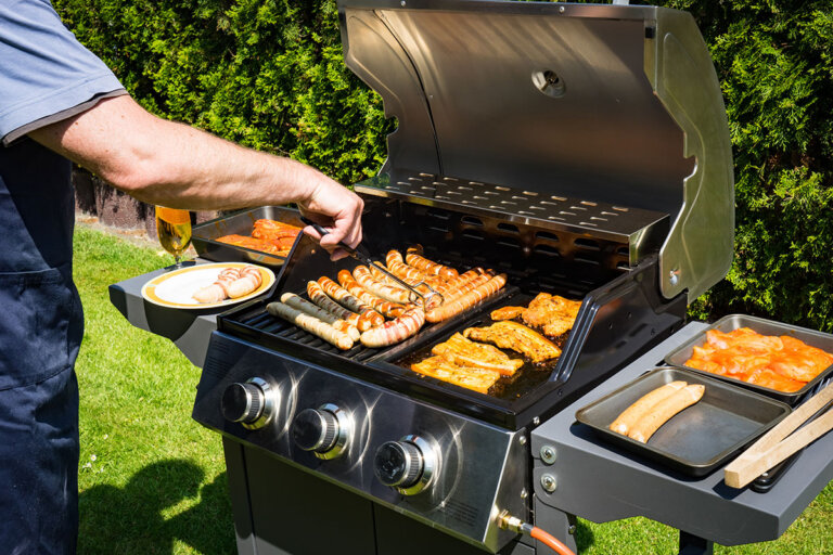barbacoa de gas de 3 quemadores
